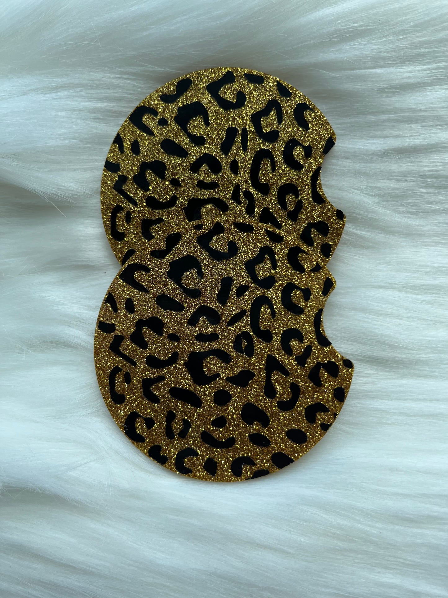 Car Coasters | Cheetah Print | Fine Glitter