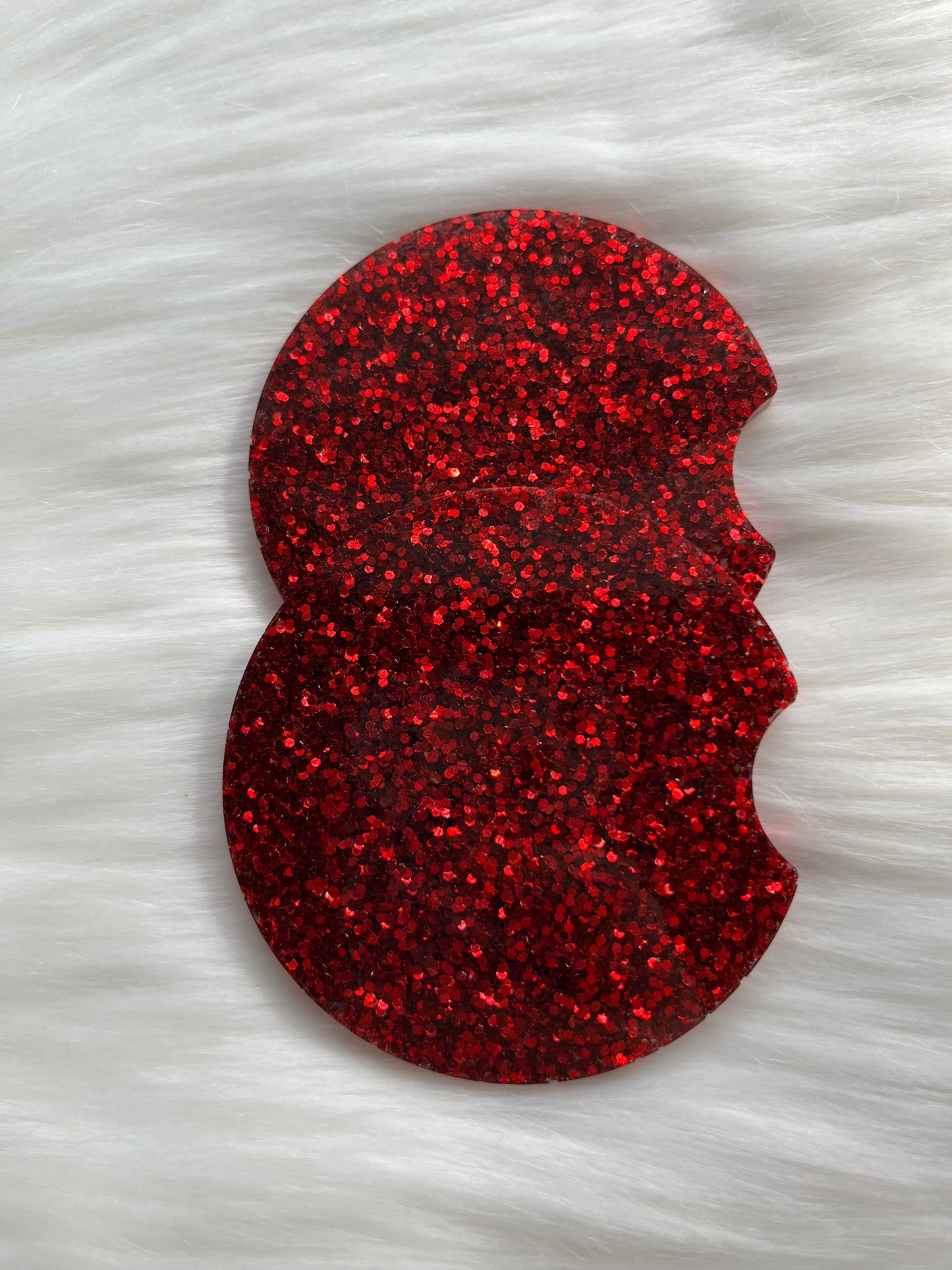 Car Coasters | Red | Medium Glitter