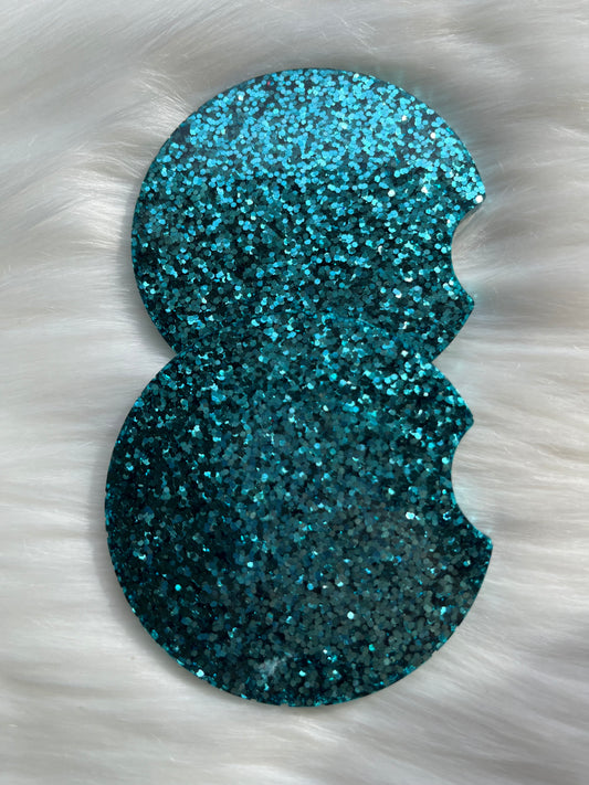 Car Coaster | Light Blue | Medium Glitter