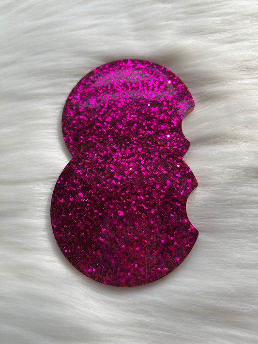 Car Coasters | Pink | Medium Glitter