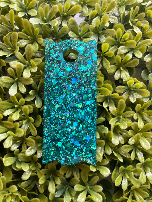 Holographic Teal Tumbler Tag (Chunky Glitter)