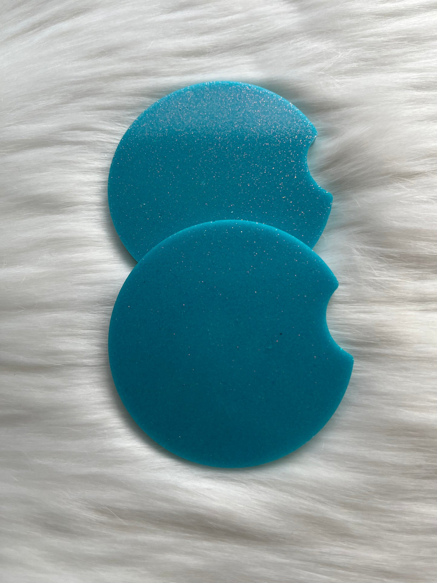 Car Coasters | Light Blue | Fine Glitter