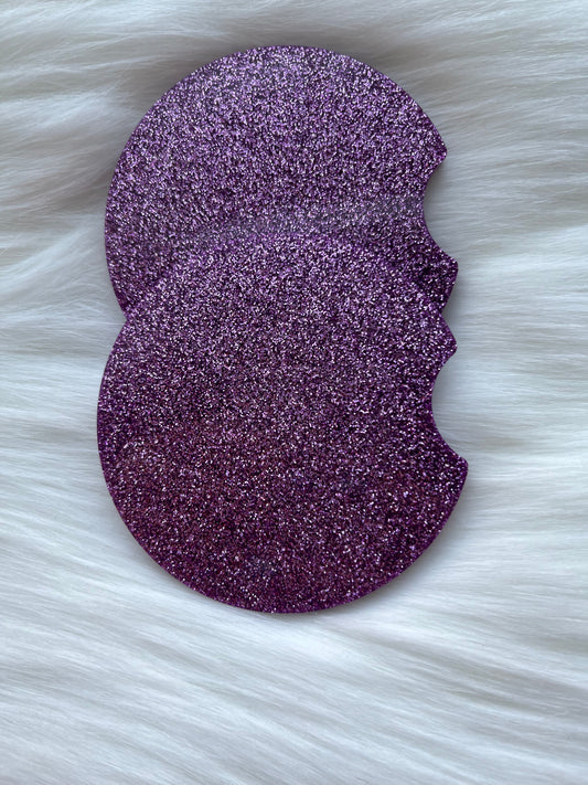 Car Coasters | Light Purple | Fine Glitter