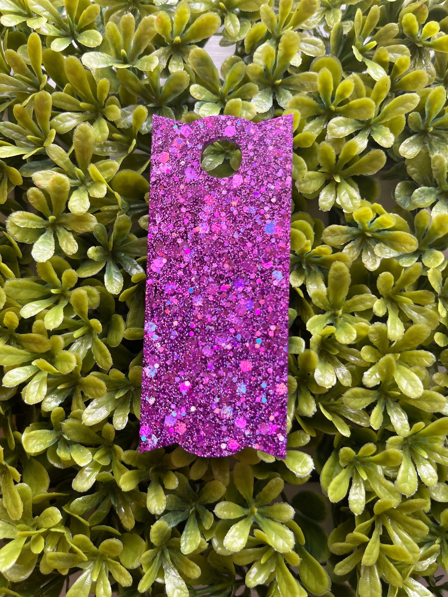 Holographic Purple Tumbler Tag (Chunky Glitter)