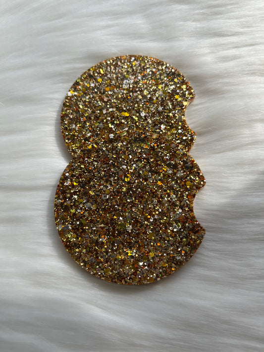 Car Coasters | Yellow Mix | Chunky Glitter